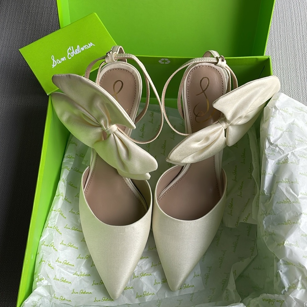 Sam Edelman Women's Halie Ankle Strap Bow High Heel Pumps - size 7.5 - Picture 4 of 16